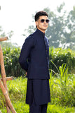 Navy Blue Kurta Trouser with Waistcoat