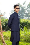 Boski Navy Blue Kurta Trouser with Waistcoat