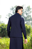 Navy Blue Kurta Trouser with Waistcoat