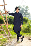 Boski Navy Blue Kurta Trouser with Waistcoat