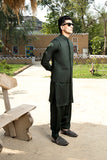 Bottle Green Kurta Shalwar with Waistcoat