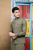 Army Green Kurta Shalwar with Waistcoat