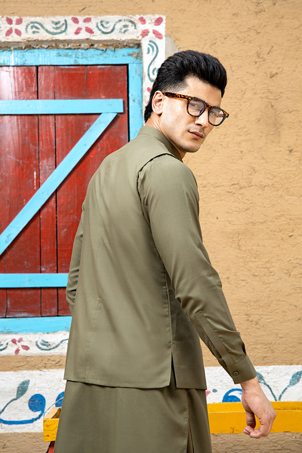 Army Green Waistcoat