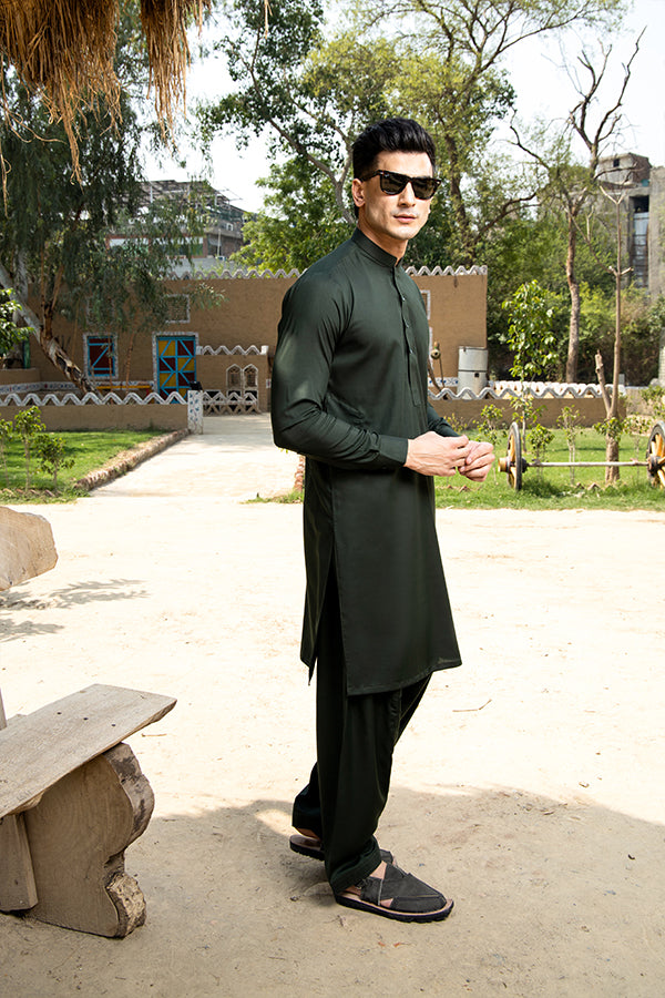 Bottle Green Kurta Shalwar