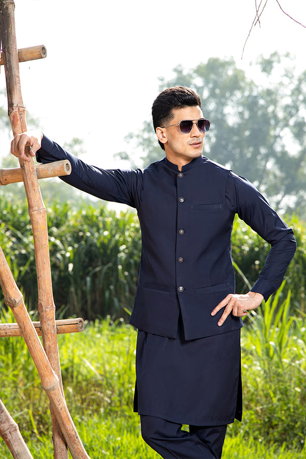 Boski Navy Blue Waistcoat