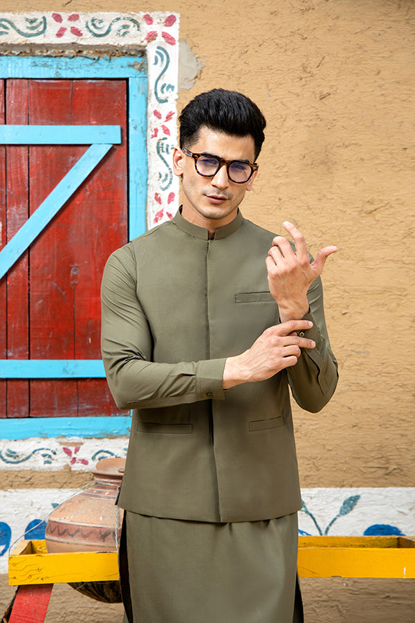 Army Green Waistcoat