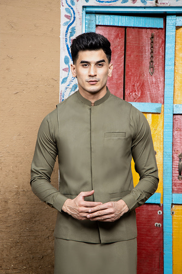 Army Green Waistcoat