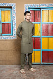 Army Green Kurta Trouser with Waistcoat