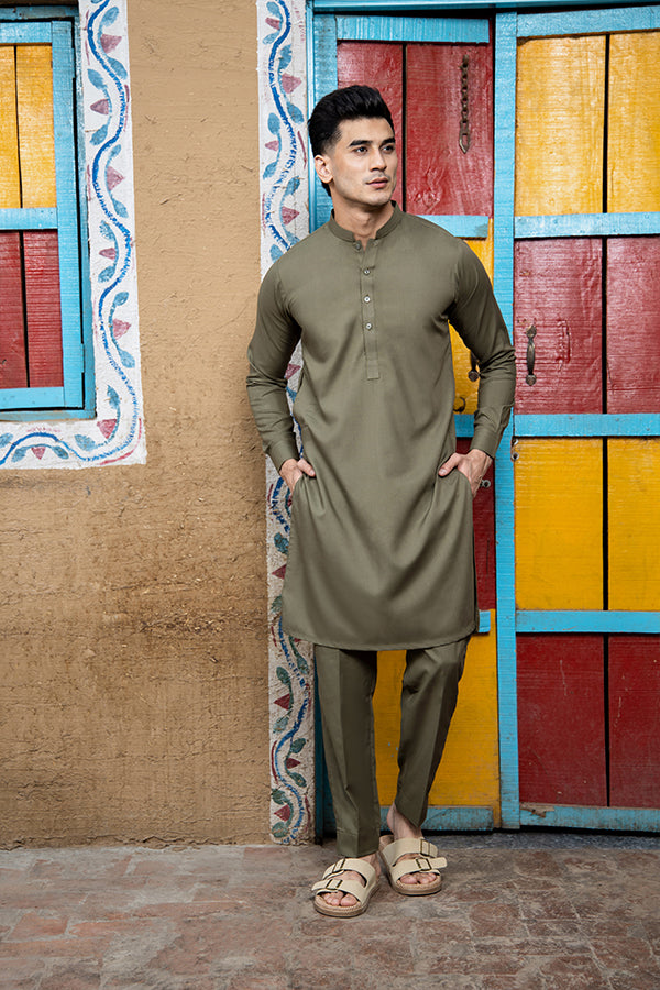 Army Green Kurta Trouser