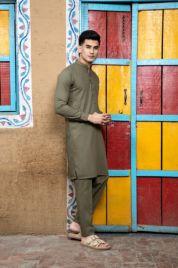 Army Green Kurta Trouser