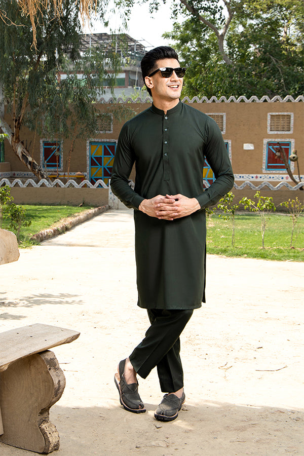 Bottle Green Kurta Trouser